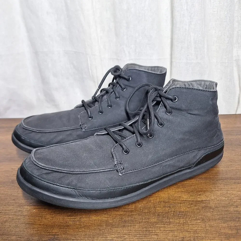Olukai Nalukai Kappa boots mens 11.5 canvas Hightop shoes black chukka boots